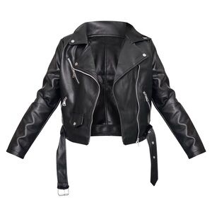 PLT Black Faux Leather Biker Jacket